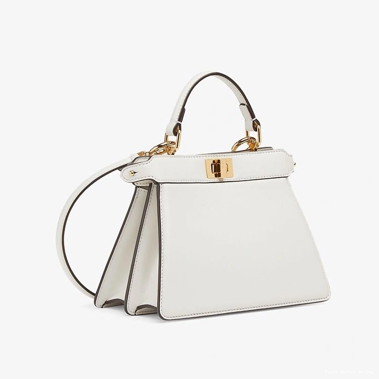 Affordable Leather Peekaboo Nappa ISeeU White Bag Petite Fendi In 0722